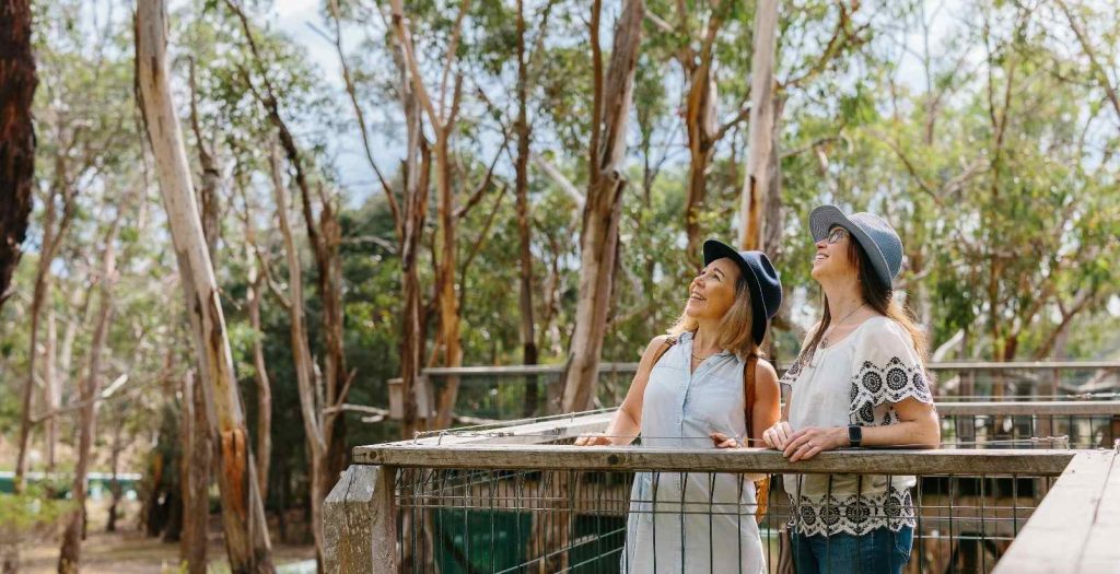 two women at the koala conservation reserve