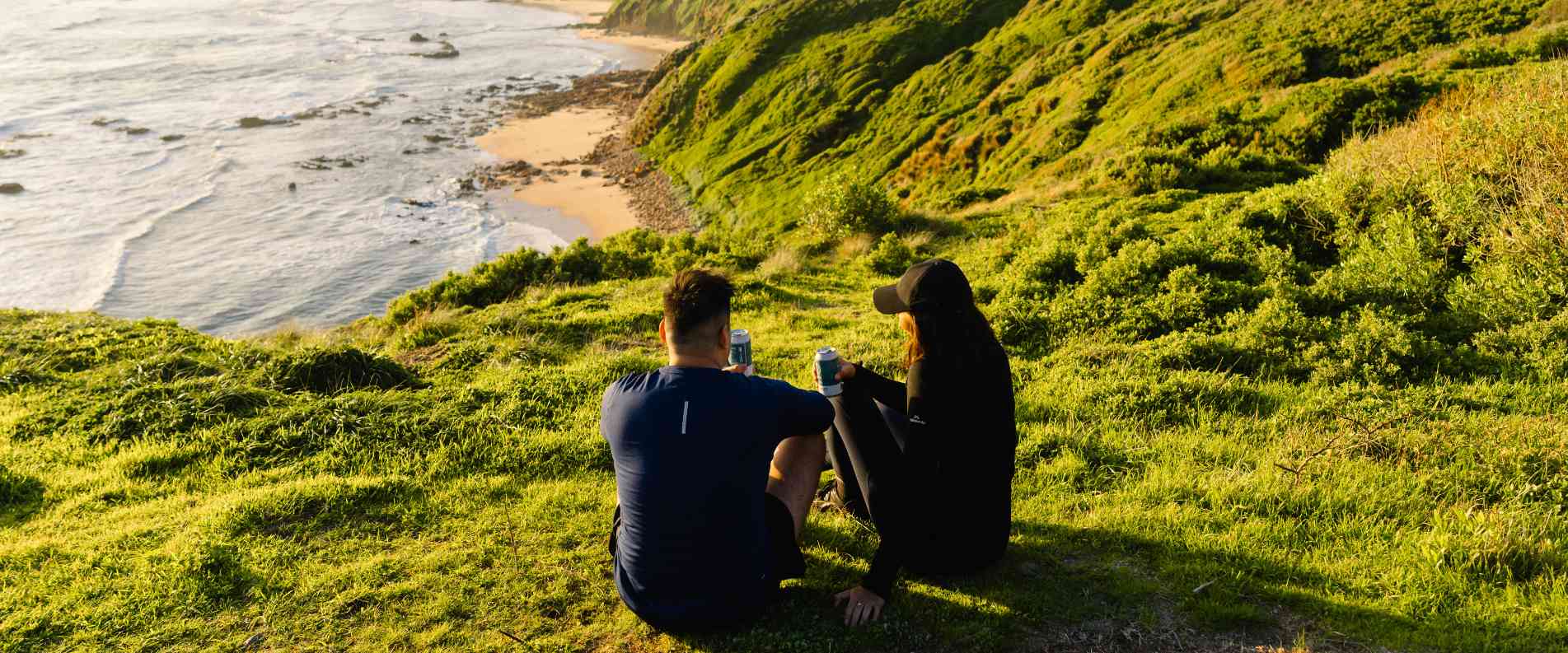 two people sitting at the the pinnacles